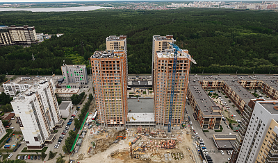 Ход строительства домов в ЖК  «Лесопарковый» - фото 100