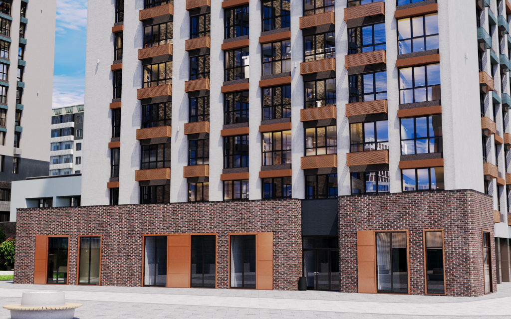 Новый современный вид здания