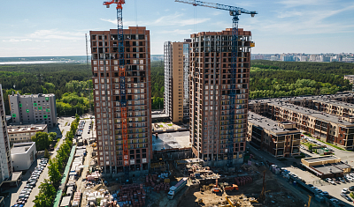 Ход строительства домов в ЖК  «Лесопарковый» - фото 105